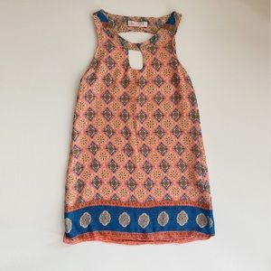Lucy Love Peach Boho Floral Print Sheath Dress